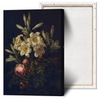 Canvas Print Oil Paintings Reproduction White Lilies And Pink Roses