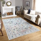 Mandala Area Rug - Machine Washable  Stain Resistant  Colorful Design