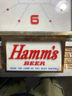 Rare Vintage Hamm s Beer Rotating Clock Light Bar Sign Decor