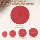 4 Pcs Round Woven Placemats  11 8  Braided Placemat  Red