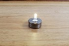 Dollhouse Miniature Battery Light Bulb On Shiny Black Chrome Base 1 12 Scale