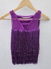 Girls Weissman Dance Costume  Purple With Fringe  Size Medium Child mc