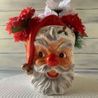 Rare Vintage Relpo Samson Japan Santa Claus Head Vase Mcm Christmas Planter