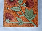 Charming Antique 6 Inch Hand Painted Arts   Crafts Tile   d 