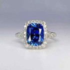 5 50 Ct Real Natural Sapphire Diamond Engagement Ring 14k Real White Gold Size 7