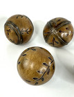 5 Decorative Wood Balls Spheres Orbs Bowl Filler Centerpiece Tan 3 5  Home Decor
