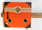 Cigar Box Guitar  3 String  Metal Frets  Piezo Sound Pu Installed  see Desc 