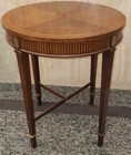 Vintage Baker Furniture Hepplewhite Style Table W  Inlay   Brass Ornament  Mint