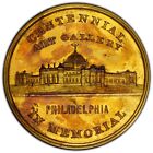 1876 Hk-83b  Centennial Expo Art Gallery Gold Plated Pcgs Ms62  extremely Rare  