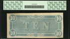 Pcgs 55  T-68  10 1864 Confederate States Civil War Obsolete Banknote Currency