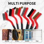 Wire Brush 6pcs Nylon brass stainless Steel Bristles With Curved Handle Grip