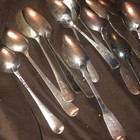 Variety Lot Of 41 Early Sterling Silver English Small Spoons Salt Tea Mustard