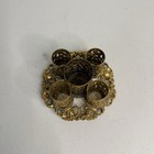 Vintage Lipstick Holder Gold-tone Filigree Metal Hollywood Regency Mid-century