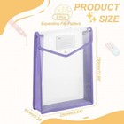 2 Pack A4 Plastic File Folders With Snap Closure  Purple  Vertical