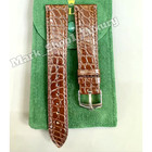 Rolex Light Brown Crocodile Leather Watch Strap Band 20-16mm Silver Buckle Nos