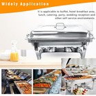 Chafing Dish Buffet Set 6 Pcs 13 7 Qt Stainless Steel Chafer For Catering W Clip