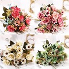 Artificial Rose Flower Bouquet Fake Plant Bunch Wedding Party Home Decor Xmas