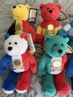 Limited Edition Eurobears Bean Bag Bears With Country Coins New With Tags