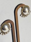 Vintage Mexican Mixed Metal Sterling Silver  925 Clip-on Earrings Rope Design