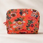 Vera Bradley Coral Floral Large Cosmetic Bag Retired Quilted Travel Case