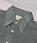 Vintage 70s Arrow Shirt Big Collar Sz L Green And White