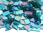 Iridescent Mosaic Glass Tiles  200 Bulk Pieces For Craft Projects  4 Shapes