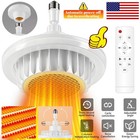 4pcs E27 Bathroom Led Light Heater 600w Ceiling Heating Fan Lamp Remote Control