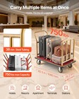 Vevor Hotel Luggage Cart 750 Lbs Bellman Cart 6 In Rubber Wheels Hotels Gold