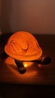 Vintage Turtle Tortoise Lamp Night Light Tiffany Style Glass Shell Cast Iron