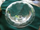 Vintage Clear Etched Glass Pedestal Footed Compote bon Bon