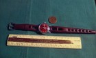 Girls Scouts Brownie Vintage Timex Manual Wind Cranberry Peal Face Color Works 