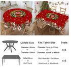 Christmas Santa Snowman Tablecloth Round Table Cover Holiday Decor