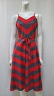 Vintage 1970s Red Chevron Stripe Knit Dress With Tie Belt  - Size S - Euc