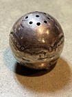 Vintage Sterling Silver Ball Salt Pepper Shaker Hammered 3foot Japanese Base