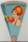 Antique Art Deco Advertising Hand Fan  roaring 1920s Flapper Girls  Funeral Home