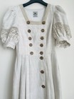 Sauwaldtracht Long Linen Austrian Dress Country House Style Dress Beige Color S