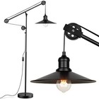 Adjustable Industrial Floor Lamps For Living Room - Rustic Reading Lamp With 