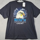 Busch Light Beer Shirt Men Extra Large Xl Black Eagle Fishing Hunting Casual Nwt