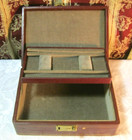 1950 s Vintage Mid Century Mcm Crushed Velvet Lined Jewelry Box