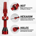 Bwshlf Bicycle Aluminum Tubeless Presta Valve Stem 40 44 55 60 65 80 100mm Red