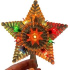 Vtg Decor Noel Glamour Star Christmas Tree Topper 10 Lights Original Box Works