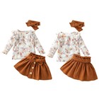 Toddler Kids Baby Girls Clothes Ruffle Long Sleeve Tops Dress Skirt Outfit Set