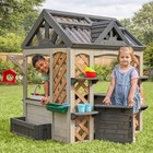 Kidkraft Garden   Grow Outdoor Wooden Greenhouse Playhouse With Kitchen  Planter