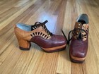Vintage 1970 s Sbicca Platform Shoes  Nos  Flawless Lace-up grommets cutouts    7
