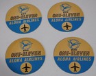 Aloha  Airlines Bac One-eleven Cardboard Cocktail Coasters Set Of 4 Unused