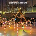 12pc Christmas Outdoor Led Solar Lights Cane Red Candy Path Garden Up Decoration