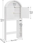 Over The Toilet Storage Cabinet  67 7   Tall Bathroom Organizer With Wave Doors 