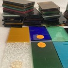 Lot Of 100 Vintage Stained Glass Color Sample Panels    2 x 3 