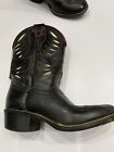 Vintage Acme Leather Child s Rodeo Cowboy Boots 1950s Bull Longhorn Inlay Kids