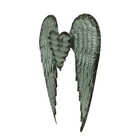 Scratch   Dent Rustic Galvanized Metal Art Angel Wings Heart Wall Sculpture